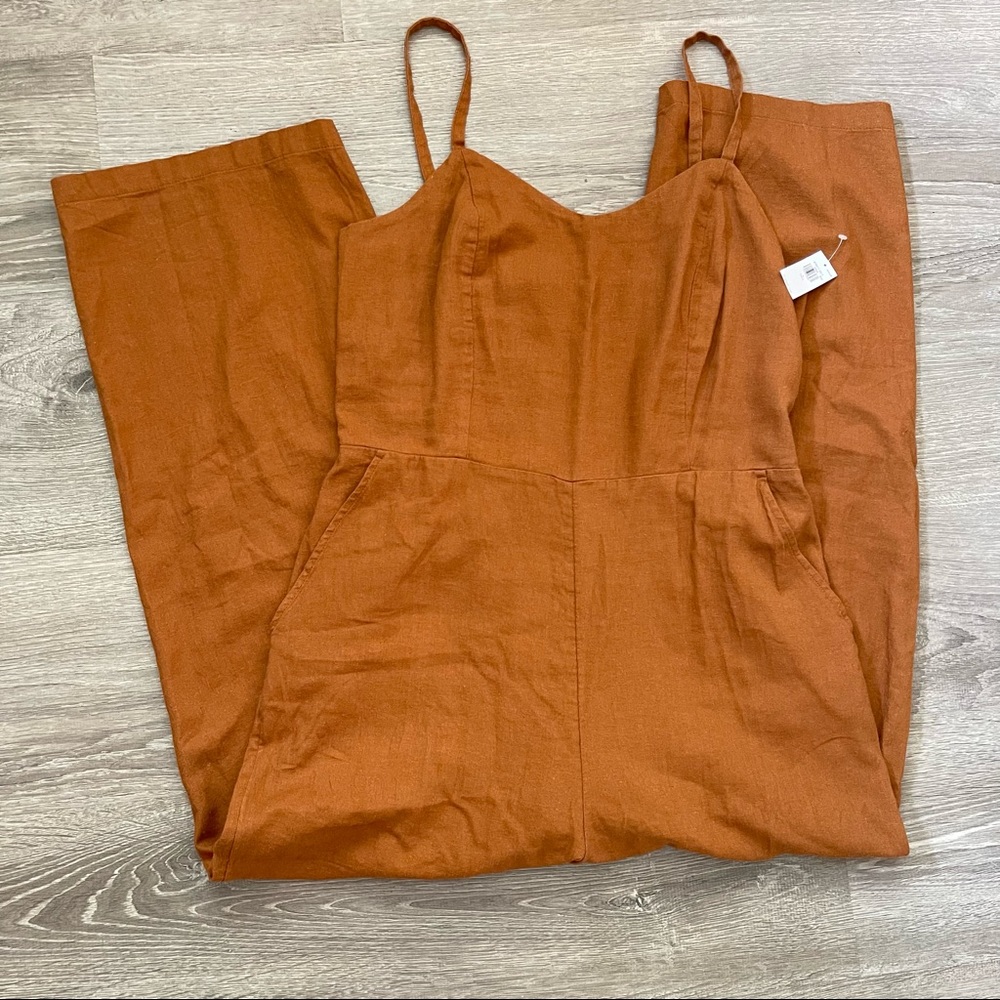 NWT Chestnut Smocked Jumpsuit With Wide Legs